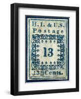 National Postal Museum: 13-Cent “H.I.” Hawaiian Missionary stamp-null-Framed Art Print