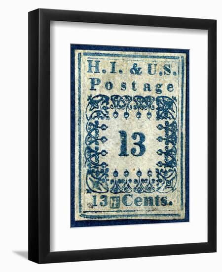 National Postal Museum: 13-Cent “H.I.” Hawaiian Missionary stamp-null-Framed Art Print