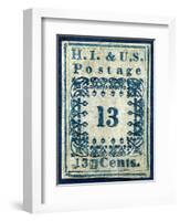 National Postal Museum: 13-Cent “H.I.” Hawaiian Missionary stamp-null-Framed Art Print