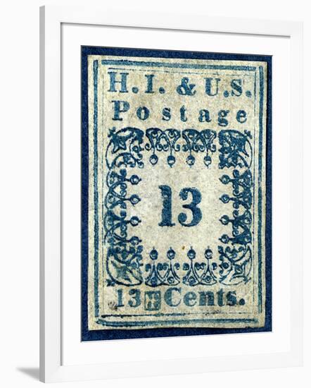 National Postal Museum: 13-Cent “H.I.” Hawaiian Missionary stamp-null-Framed Art Print