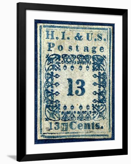 National Postal Museum: 13-Cent “H.I.” Hawaiian Missionary stamp-null-Framed Art Print