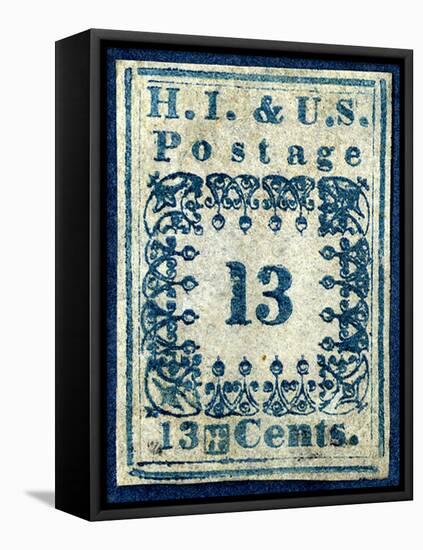 National Postal Museum: 13-Cent “H.I.” Hawaiian Missionary stamp-null-Framed Stretched Canvas