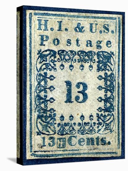National Postal Museum: 13-Cent “H.I.” Hawaiian Missionary stamp-null-Stretched Canvas