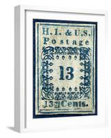 National Postal Museum: 13-Cent “H.I.” Hawaiian Missionary stamp-null-Framed Art Print