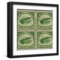 National Postal Museum: 16-Cent U.S. Postage Stamps with the Image of a Plane-null-Framed Art Print