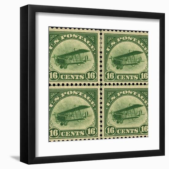 National Postal Museum: 16-Cent U.S. Postage Stamps with the Image of a Plane-null-Framed Art Print