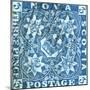 National Postal Museum: 3-Pence Crown of Great Britain and Heraldic Flowers of the Empire stamp-null-Mounted Art Print