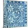 National Postal Museum: 3-Pence Crown of Great Britain and Heraldic Flowers of the Empire stamp-null-Mounted Art Print