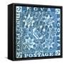 National Postal Museum: 3-Pence Crown of Great Britain and Heraldic Flowers of the Empire stamp-null-Framed Stretched Canvas