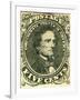 National Postal Museum: 5-Cent Green Jefferson Davis Confederate Stamp-null-Framed Art Print