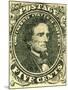 National Postal Museum: 5-Cent Green Jefferson Davis Confederate Stamp-null-Mounted Art Print