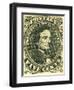 National Postal Museum: 5-Cent Green Jefferson Davis Confederate Stamp-null-Framed Art Print