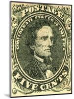 National Postal Museum: 5-Cent Green Jefferson Davis Confederate Stamp-null-Mounted Art Print