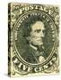 National Postal Museum: 5-Cent Green Jefferson Davis Confederate Stamp-null-Stretched Canvas