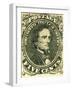 National Postal Museum: 5-Cent Green Jefferson Davis Confederate Stamp-null-Framed Art Print