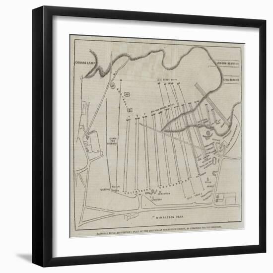 National Rifle Association, Plan of the Grounds at Wimbledon Common, as Arranged for the Shooting-null-Framed Giclee Print