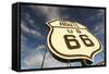 National Route 66 Sign at Sunset, Elk City, Oklahoma, USA-Walter Bibikow-Framed Stretched Canvas