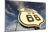 National Route 66 Sign at Sunset, Elk City, Oklahoma, USA-Walter Bibikow-Mounted Photographic Print