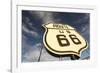 National Route 66 Sign at Sunset, Elk City, Oklahoma, USA-Walter Bibikow-Framed Photographic Print