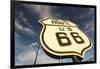 National Route 66 Sign at Sunset, Elk City, Oklahoma, USA-Walter Bibikow-Framed Photographic Print