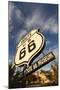 National Route 66 Sign at Sunset, Elk City, Oklahoma, USA-Walter Bibikow-Mounted Photographic Print