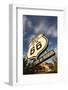 National Route 66 Sign at Sunset, Elk City, Oklahoma, USA-Walter Bibikow-Framed Photographic Print