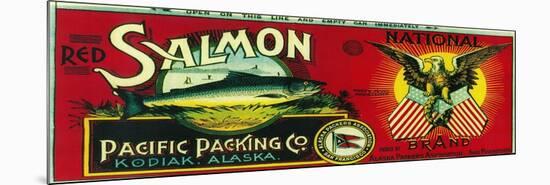 National Salmon Can Label - Kodiak, AK-Lantern Press-Mounted Art Print