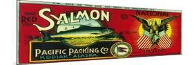 National Salmon Can Label - Kodiak, AK-Lantern Press-Mounted Art Print