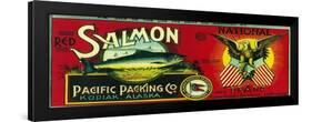 National Salmon Can Label - Kodiak, AK-Lantern Press-Framed Art Print