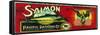 National Salmon Can Label - Kodiak, AK-Lantern Press-Framed Stretched Canvas