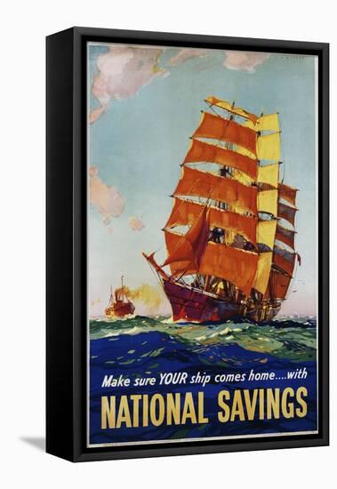 National Savings Poster-L.A. Wilcox-Framed Stretched Canvas