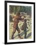 National Sportsman - Father and Son with their Dog in a Hunting Scene, c.1921-Lantern Press-Framed Art Print