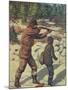 National Sportsman - Father and Son with their Dog in a Hunting Scene, c.1921-Lantern Press-Mounted Art Print