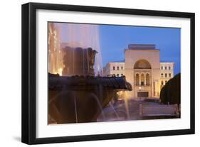 National Theatre and Opera House in Piata Victoriei at Dusk, Timisoara, Banat, Romania, Europe-Ian Trower-Framed Photographic Print