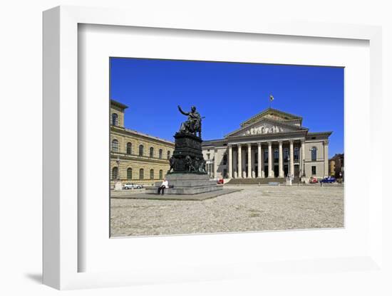 National Theatre Munich on Max-Joseph-Platz Square, Munich, Upper Bavaria, Bavaria, Germany, Europe-Hans-Peter Merten-Framed Photographic Print