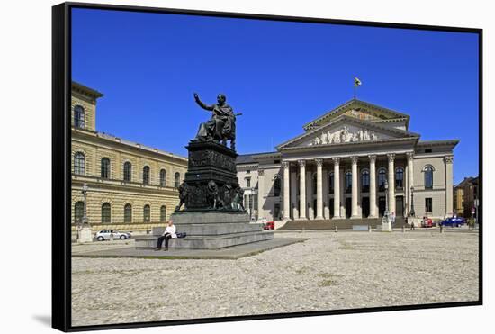 National Theatre Munich on Max-Joseph-Platz Square, Munich, Upper Bavaria, Bavaria, Germany, Europe-Hans-Peter Merten-Framed Stretched Canvas