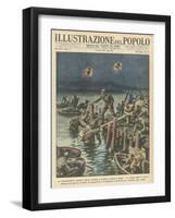Nationalists Cross the River Ebro at Night as They Advance to the Sea-null-Framed Art Print
