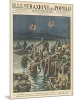 Nationalists Cross the River Ebro at Night as They Advance to the Sea-null-Mounted Art Print