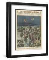 Nationalists Cross the River Ebro at Night as They Advance to the Sea-null-Framed Art Print