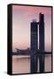 Nations Tower at dawn, Abu Dhabi, UAE-null-Framed Stretched Canvas