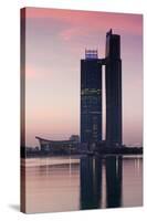 Nations Tower at dawn, Abu Dhabi, UAE-null-Stretched Canvas