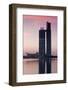 Nations Tower at dawn, Abu Dhabi, UAE-null-Framed Photographic Print