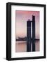 Nations Tower at dawn, Abu Dhabi, UAE-null-Framed Photographic Print