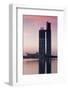 Nations Tower at dawn, Abu Dhabi, UAE-null-Framed Photographic Print