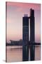 Nations Tower at dawn, Abu Dhabi, UAE-null-Stretched Canvas