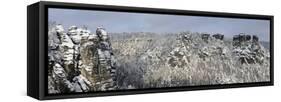 Nationwide Park Saxon Switzerland, Elbsandsteingebirge (Mountain Range), Bastion, Winter-Ronald Wittek-Framed Stretched Canvas