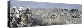 Nationwide Park Saxon Switzerland, Elbsandsteingebirge (Mountain Range), Bastion, Winter-Ronald Wittek-Stretched Canvas