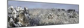 Nationwide Park Saxon Switzerland, Elbsandsteingebirge (Mountain Range), Bastion, Winter-Ronald Wittek-Mounted Photographic Print