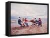 Native Alaskan Children at Play-Ralph Crane-Framed Stretched Canvas