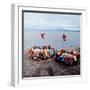 Native Alaskans Playing a Game of Nulukatuk, in Which Individals are Tossed into the Air-Ralph Crane-Framed Photographic Print